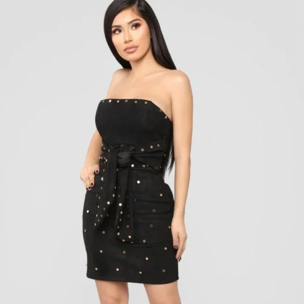 Fashion Nova "Got Em All Suede Dress